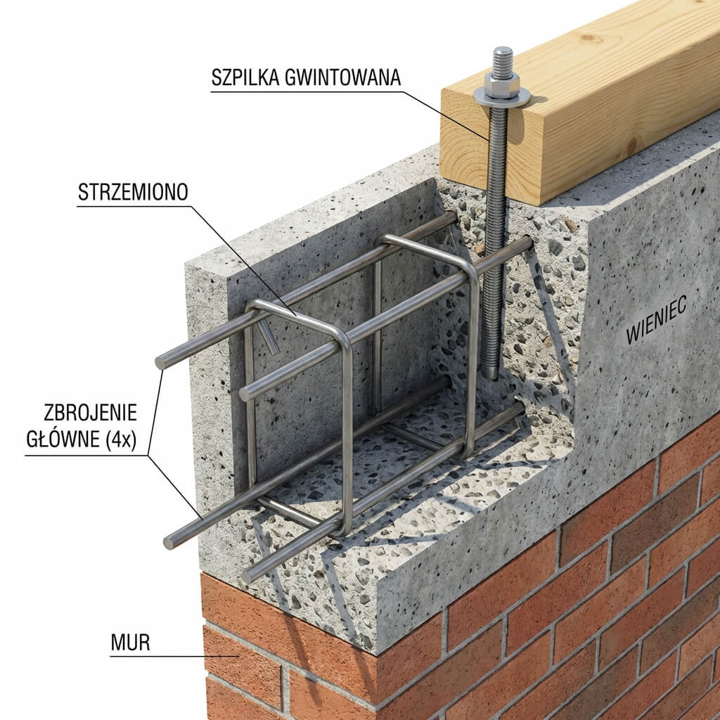 Wieniec żelbetowy – klamra, która trzyma Twój dom w ryzach