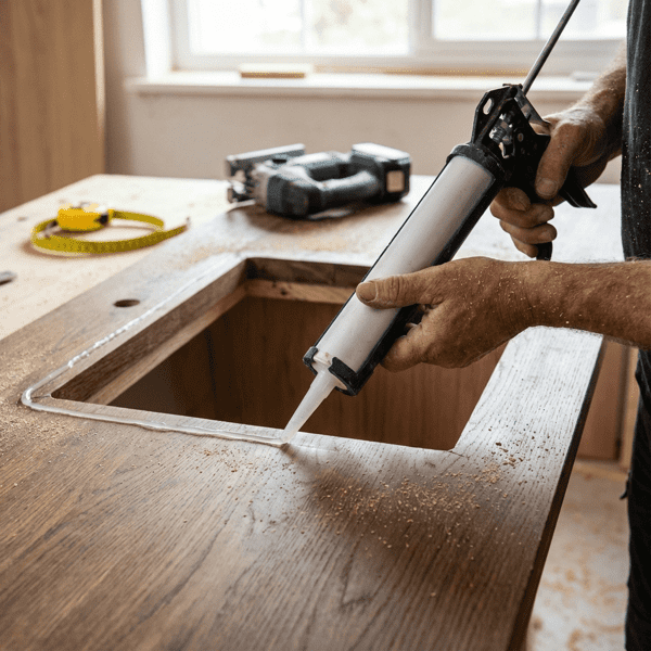 Montaż blatu kuchennego - cięcie, łączenie i zabezpieczanie