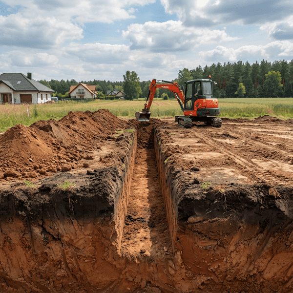 Fundament pod garaż: krok 2 - prace ziemne i wykop