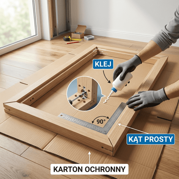 Składanie ościeżnicy – precyzja od pierwszego elementu